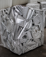 A pressed bale of aluminium scrap
